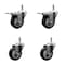 Service Caster 5'' Black Poly Wheel Swivel 7/16'' Stem Caster Set 2 Total Lock Brake, 4PK SCC-GRTTL20S514-PPUB-BLK-716138-2-S2 - alternate 1